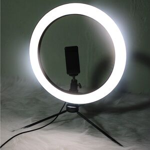 LED Ring Light with Tripod Stand for Desk